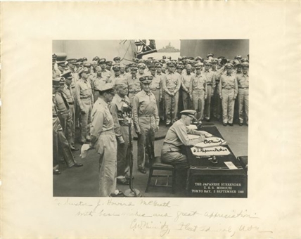 Admiral Chester Nimitz Signed Photograph of the Japanese Surrender
